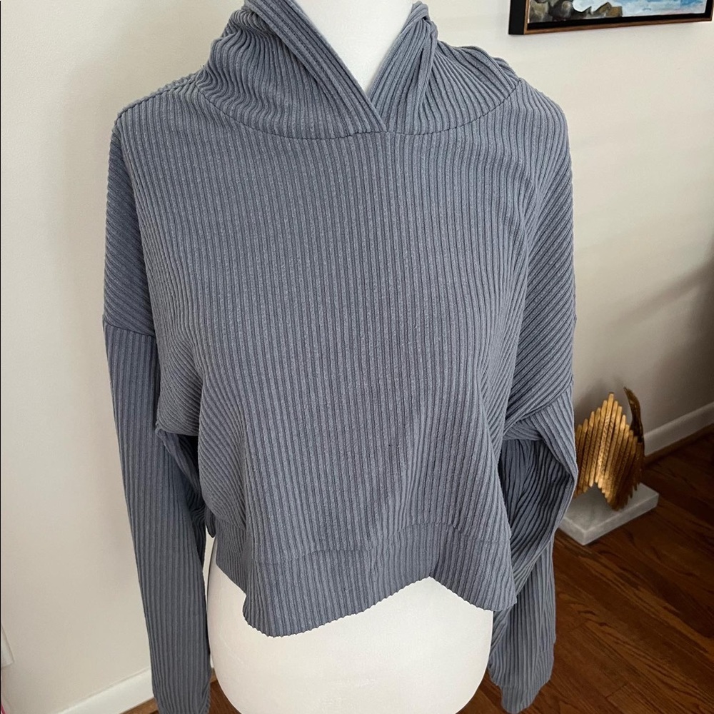 Alo yoga crop, hooded pullover - small